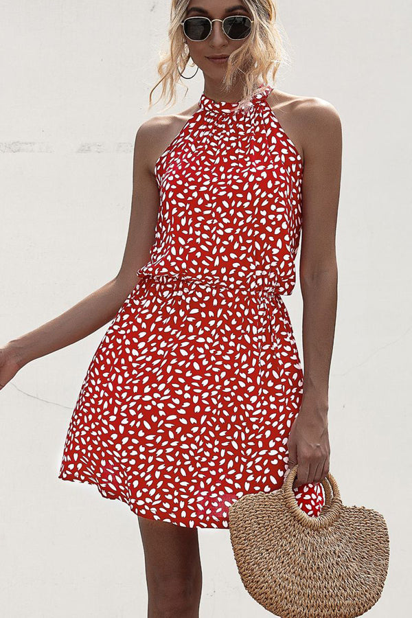 W&W Mode Neckholderkleid mit Polka Dot-Print