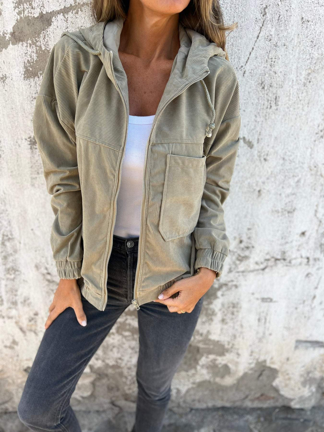 W&W Mode | Freizeitjacke Mit Kapuze Und Reißverschluss