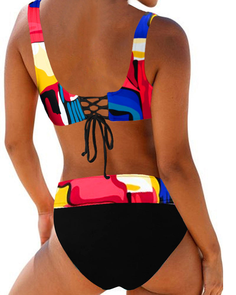 W&W Mode gestreifter Bikini