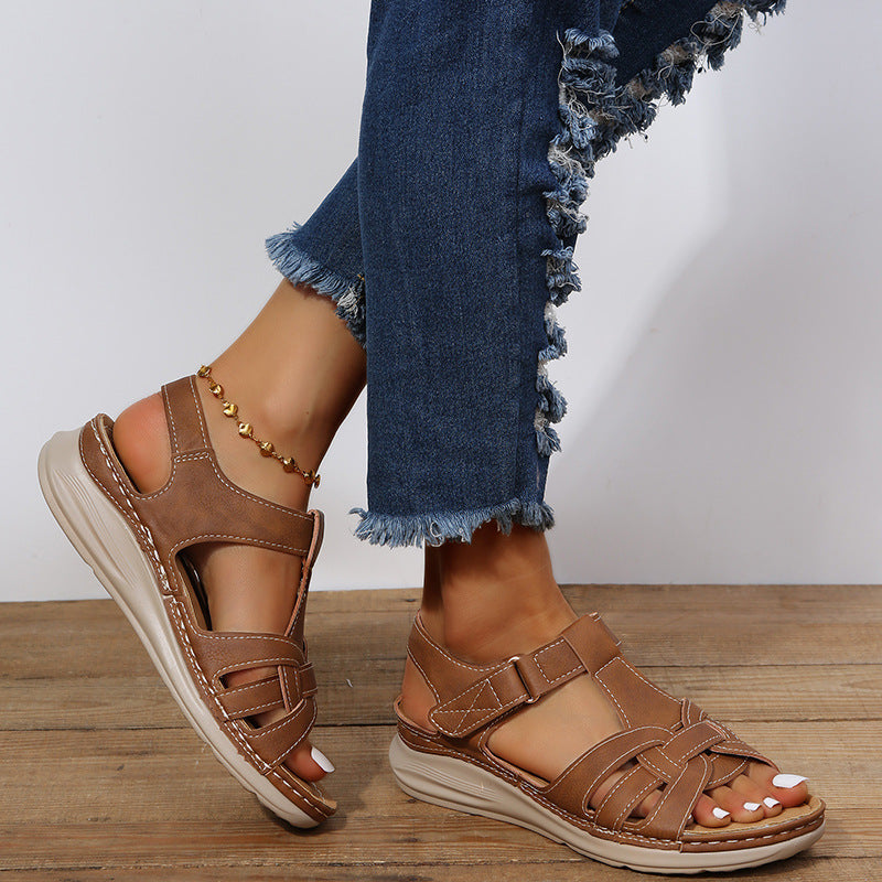 W&W Mode | Orthopädische Damen Klettverschluss-Sandalen