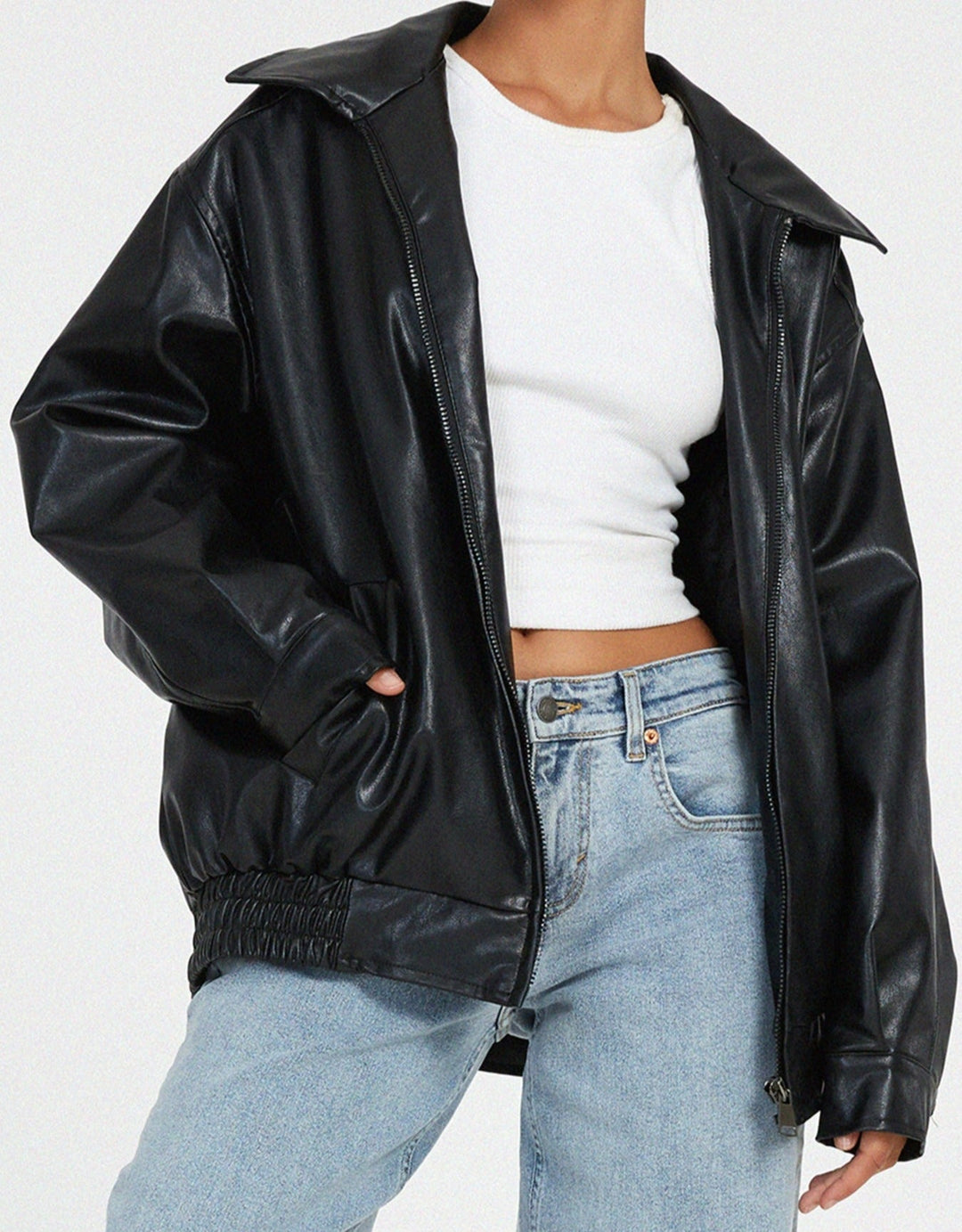 W&W Mode | Oversize-Lederjacke