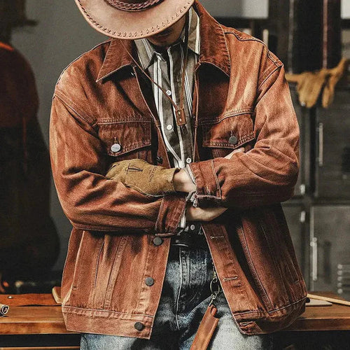 W&W Mode | Braune Denim Jacke Für Herren