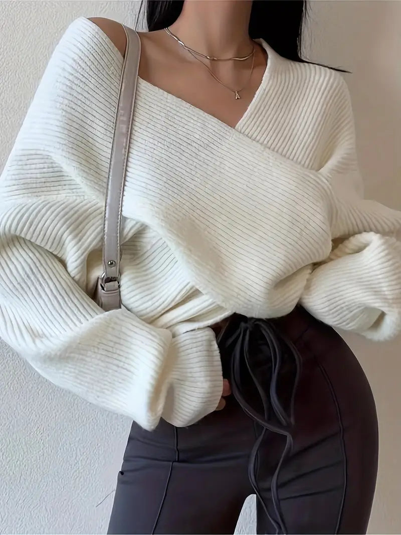 W&W Mode - Gekreuzter Strick-Cardigan