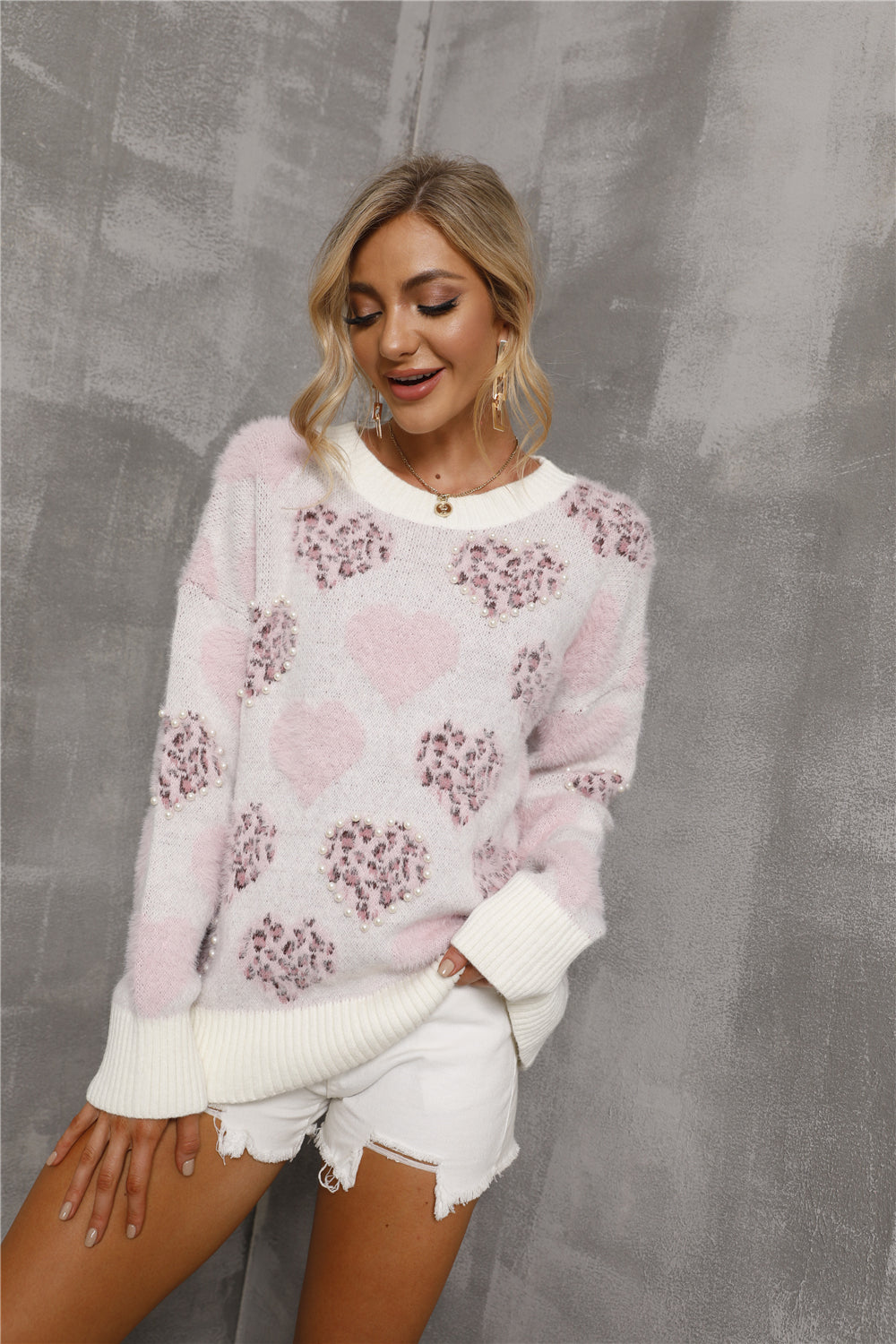 W&W Mode Perlenliebe Muster Übergrößen Pullover