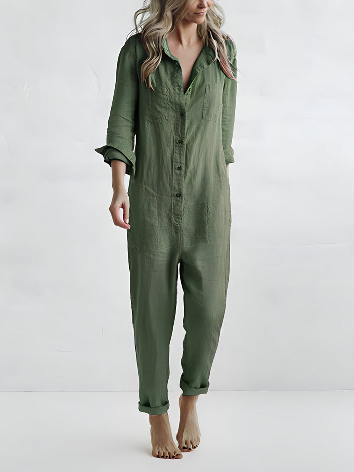 Scarlett™ - Overall mit langen Ärmeln und Knöpfen
