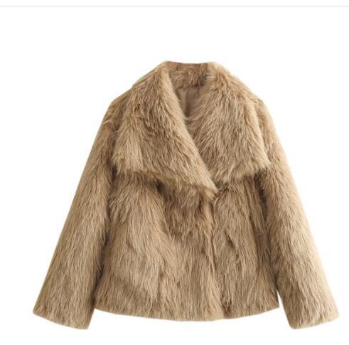 W&W Mode - Damen Herbst, Winter Pelz Mantel Imitation