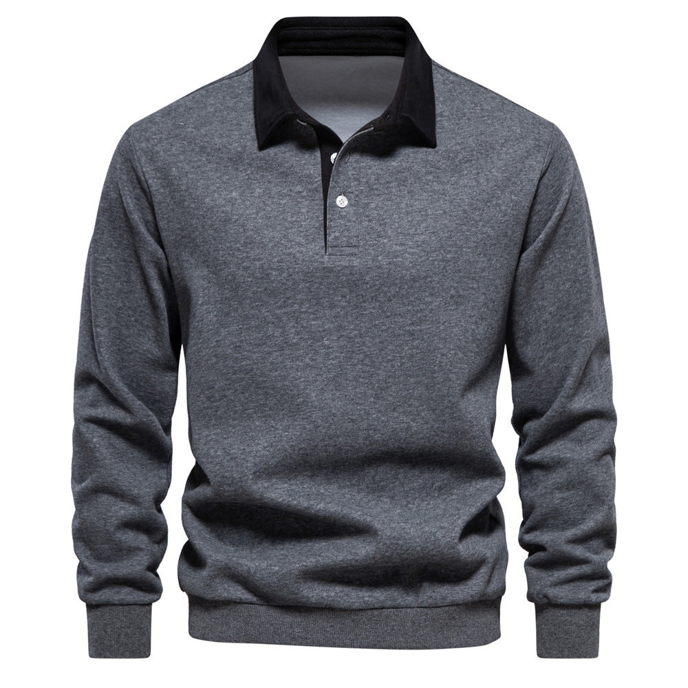 W&W Mode | Elegantes Herren Langarm Polo Shirt Mit Klassischem Kragen