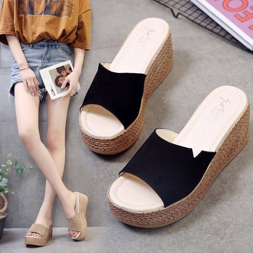 Damen Wedge-Sandalen mit modernem Überkreuz-Design und rutschfester Sohle W&W Mode