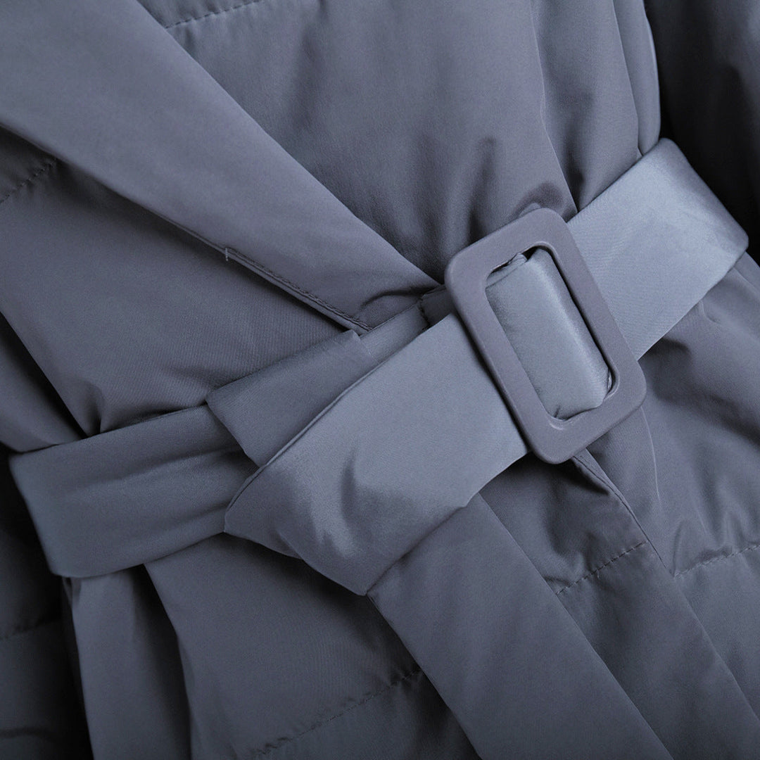 W&W Mode | Stylischer Winter Baumwollmantel mit Gürtel