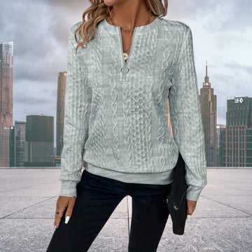 W&W Mode | Strickpullover mit halbem Reißverschluss Damen