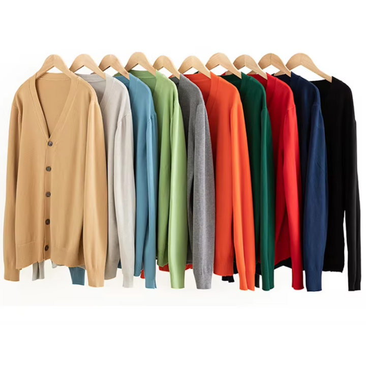 W&W Mode | Herren Strickjacke Mit Knöpfen, Leichter Stoff, Klassischer V-ausschnitt