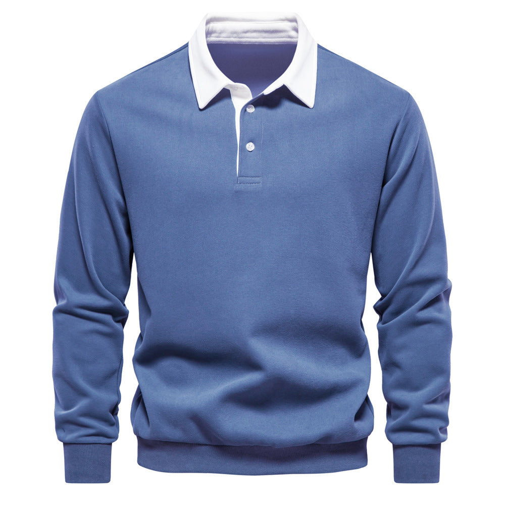W&W Mode | Elegantes Herren Langarm Polo Shirt Mit Klassischem Kragen