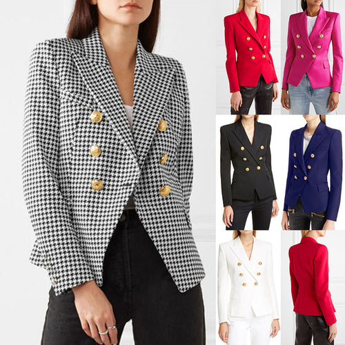 Damen Blazer im doppelten Knopfdesign mit goldenen Akzenten W&W Mode