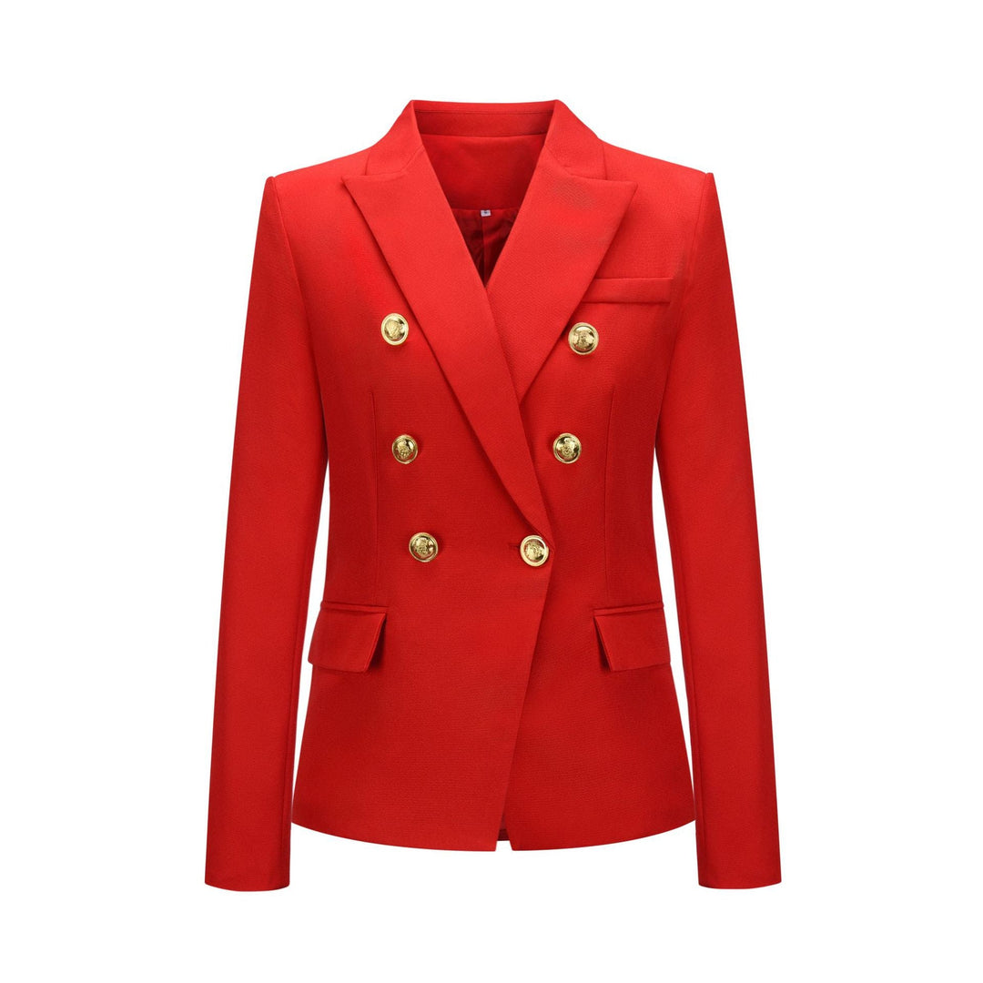 Damen Blazer im doppelten Knopfdesign mit goldenen Akzenten W&W Mode