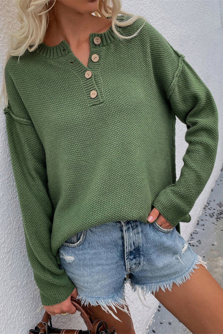 W&W Mode Solid Color Übergrößen V-Ausschnitt Pullover