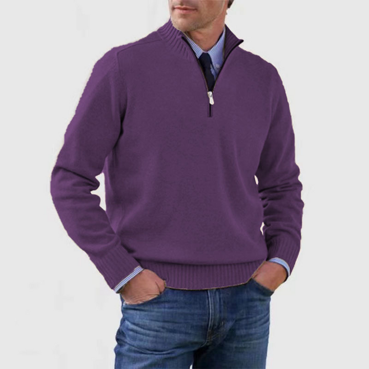 W&W Mode | Herrenpullover Mit Halbem Reißverschluss