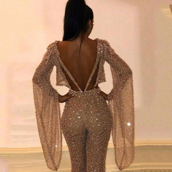 Damen-Jumpsuit mit hoher Taille, leichtem Stretch und schmalem Schnitt
