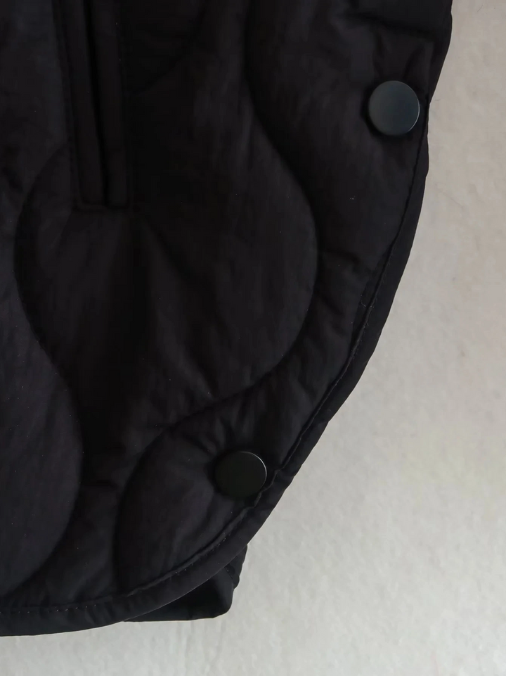 W&W Mode | Gepolsterte Jacke Damen, Leichtes Übergröße Modell Mit Taschen, Knopfverschluss