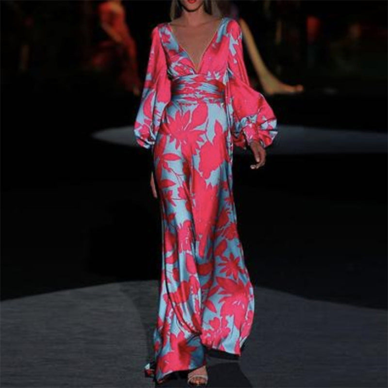 Leichtes Sommerkleid mit Blumenmuster und V-Ausschnitt für den Alltag | W&W Mode