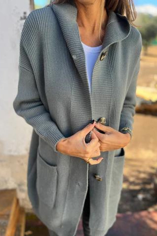 W&W Mode | Lässiger Herbst Strickcardigan mit Kapuze für Frauen