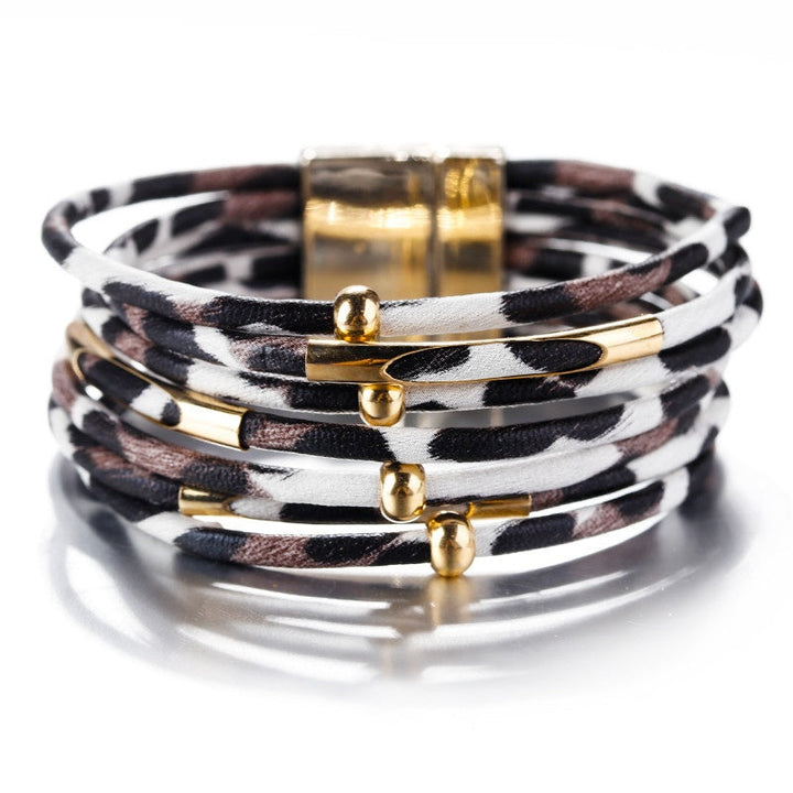 W&W Mode | Leoparden Mehrschichtigem Lederarmband