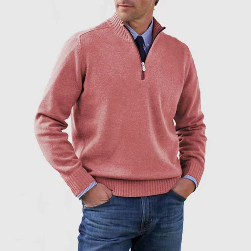 W&W Mode | Herrenpullover Mit Halbem Reißverschluss