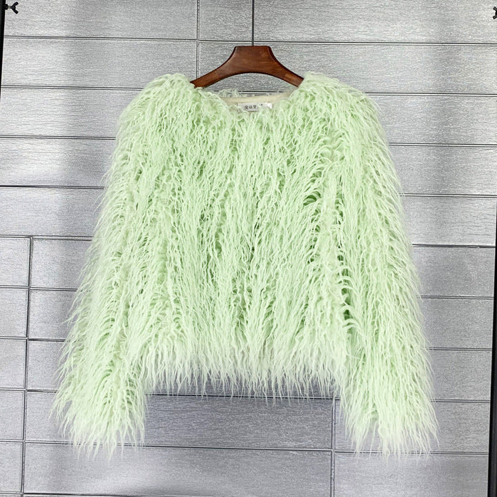 W&W Mode Boho-Kunstpelzmantel