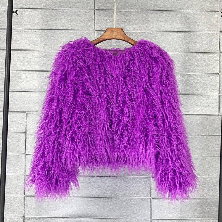 W&W Mode Boho-Kunstpelzmantel