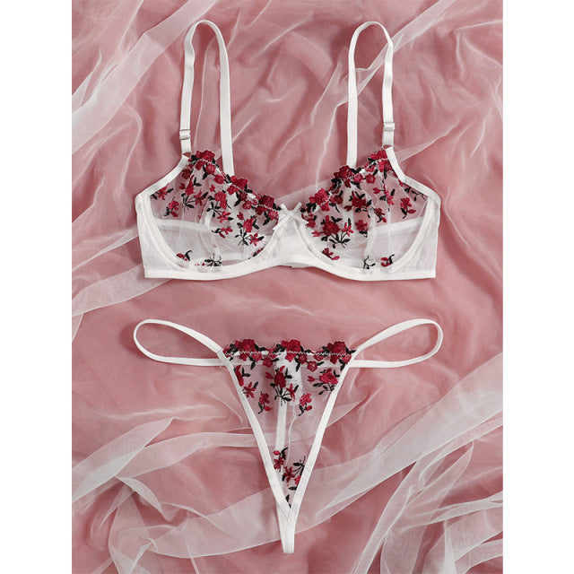 W&W Mode | Verlockend Unterwäsche Floral Stickerei Erotische Dessous Set