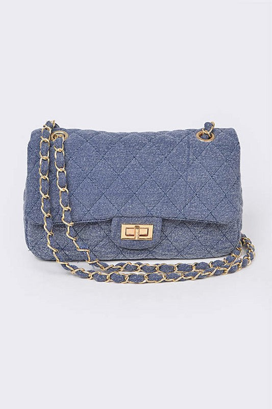W&W Mode | Denim Gesteppte Umwandelbare Schultertasche
