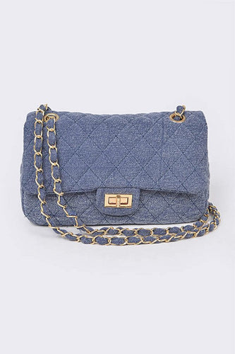 W&W Mode | Denim Gesteppte Umwandelbare Schultertasche