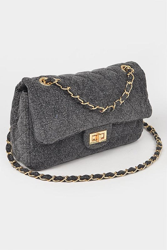 W&W Mode | Denim Gesteppte Umwandelbare Schultertasche