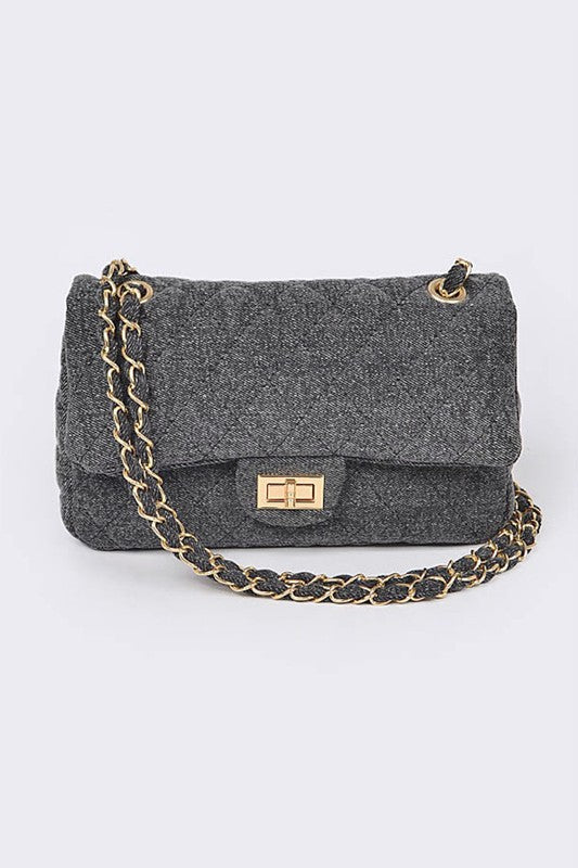 W&W Mode | Denim Gesteppte Umwandelbare Schultertasche