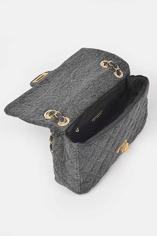 W&W Mode | Denim Gesteppte Umwandelbare Schultertasche