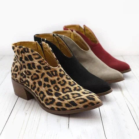 W&W Mode | Sexede Ankelstiefel Mit V-Ausschnitt Reißverschluss Für Frauen