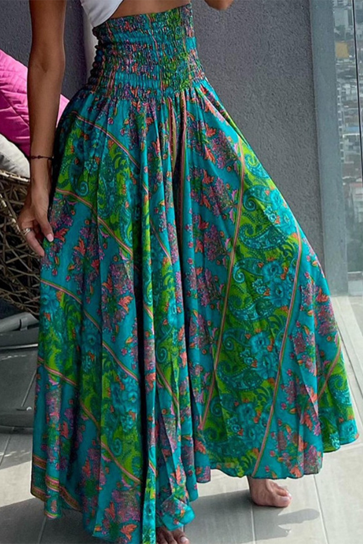 Damen Hose mit hoher Taille und floralem Allover-Muster