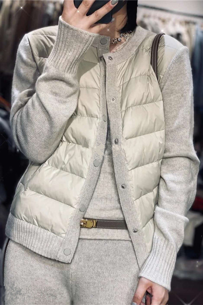 W&W Mode | Freizeit Winter Daunen Grau Jacke für Frauen