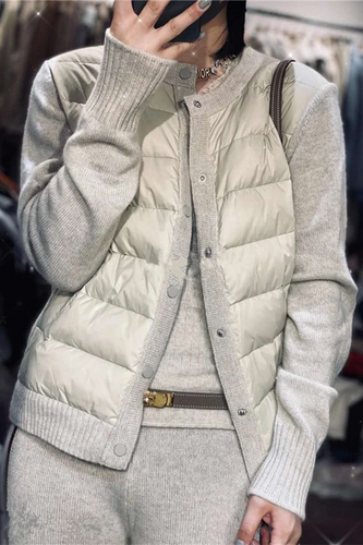 W&W Mode | Freizeit Winter Daunen Grau Jacke für Frauen