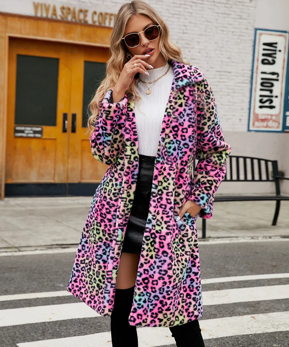 W&W Mode | Plüschmantel Mit Leopardenprint