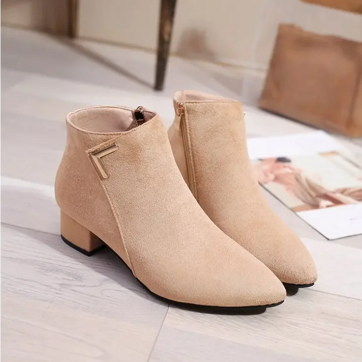 W&W Mode | Stiefeletten Mit Spitzem Schuh Und Seitenreißverschluss Damen Stiefeletten