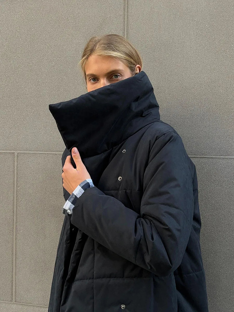 W&W Mode | Langer Wintermantel mit breitem elegantem Kragen
