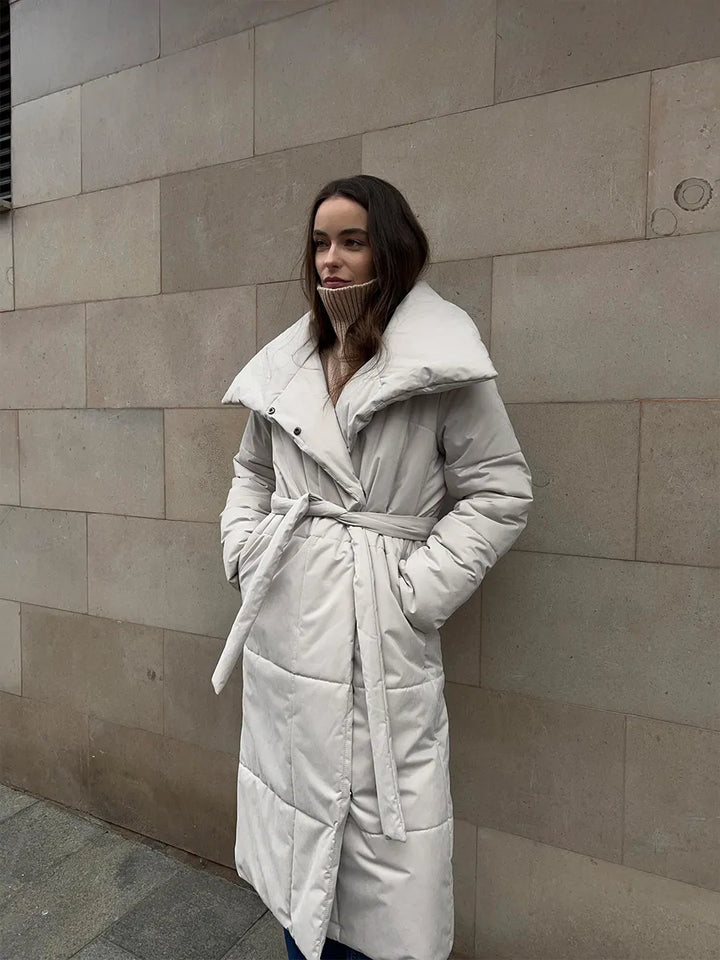 W&W Mode | Langer Wintermantel mit breitem elegantem Kragen