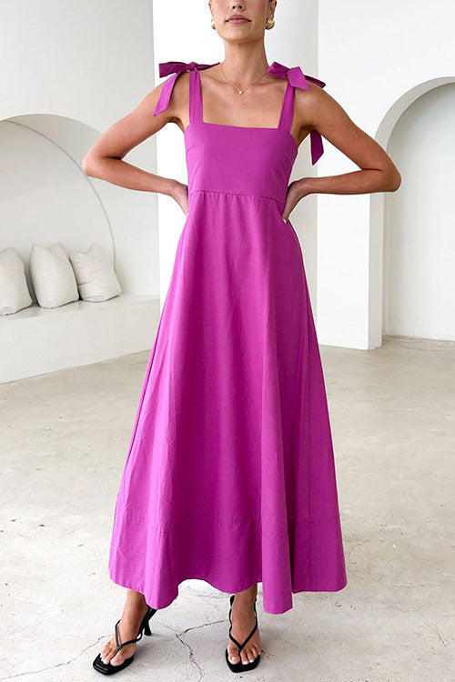 W&W Mode | Rosiedress Schleifen-Schulter Empire Taille Swing Maxi Cami Kleid