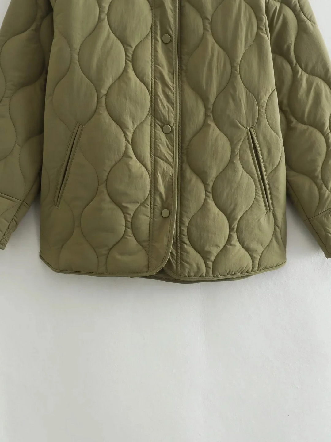 W&W Mode | Gepolsterte Jacke Damen, Leichtes Übergröße Modell Mit Taschen, Knopfverschluss