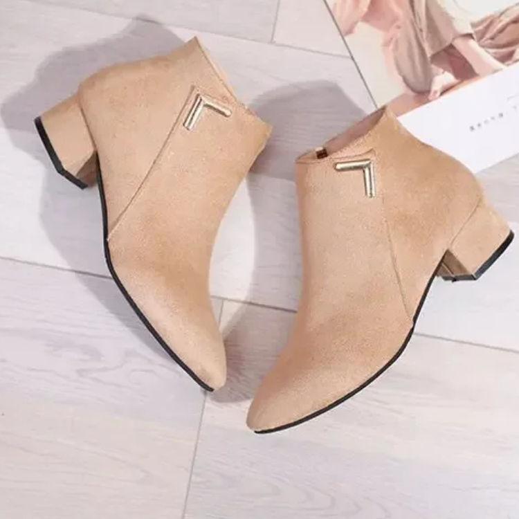 W&W Mode | Stiefeletten Mit Spitzem Schuh Und Seitenreißverschluss Damen Stiefeletten