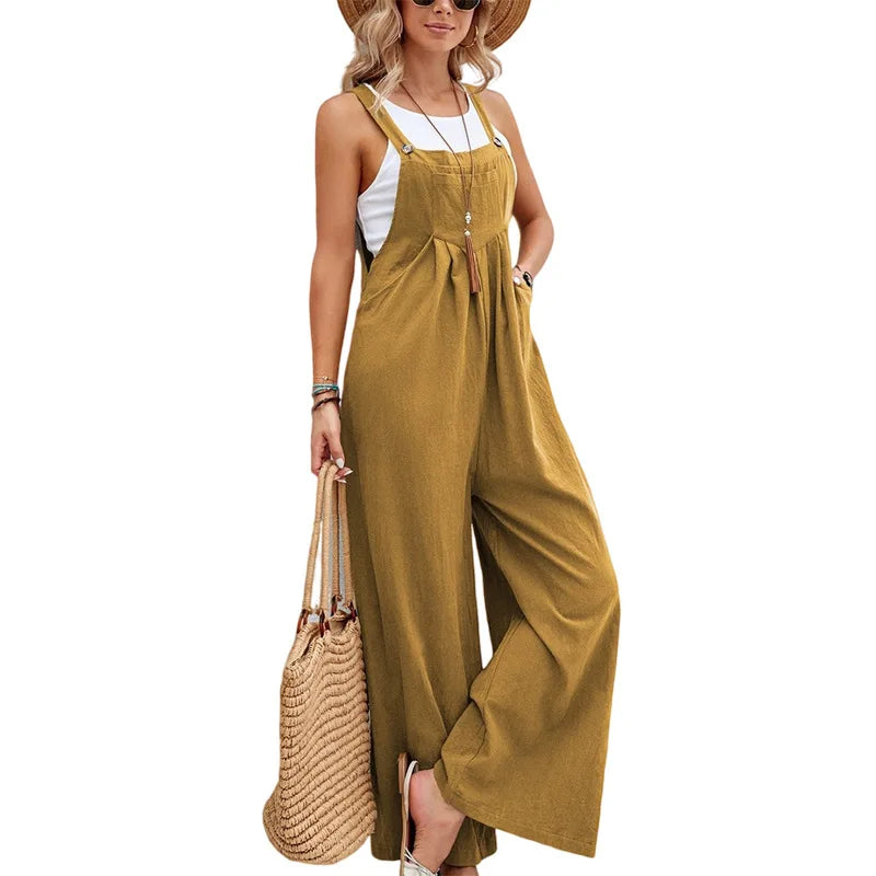 W&W Mode | Ärmellose Latzhose Lässig Jumpsuit
