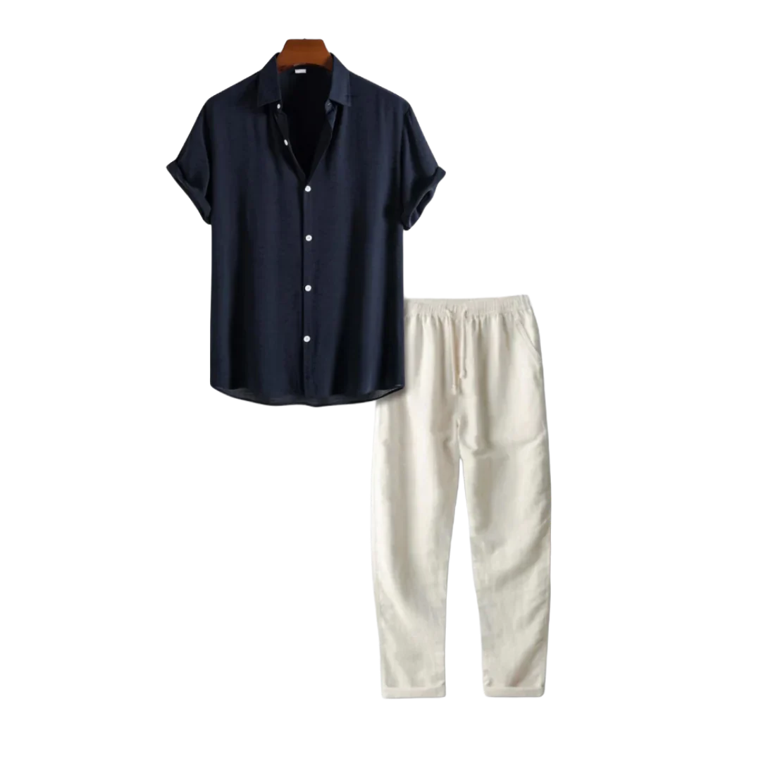 W&W Mode Linen Outfit Set - Lässige - Florenz bei Nacht