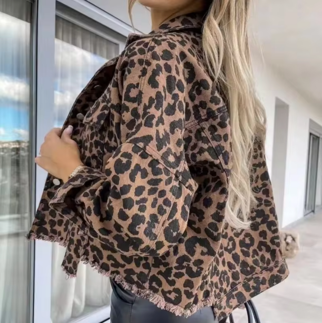 W&W Mode | Denimjacke Mit Leopardenmuster