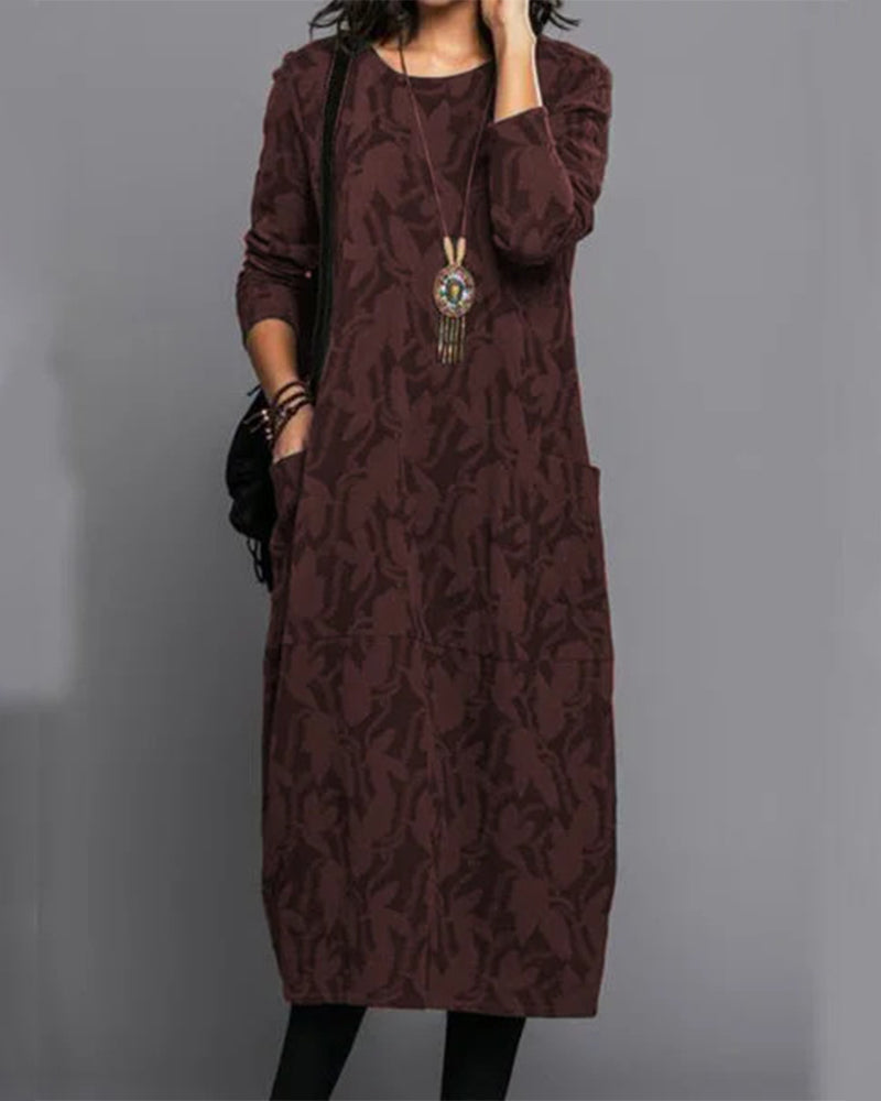 Damenkleid mit langen Ärmeln und Vintage-Design