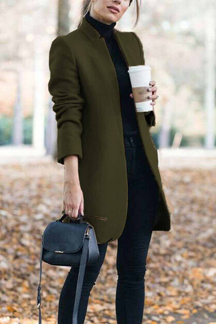 Damen Mantel mit Stehkragen und praktischen Außentaschen